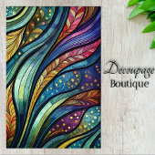 Gebrandschilderde Abstracte Veren Decoupage Tissuepapier