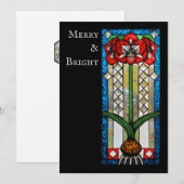 Gebrandschilderde amaryllis Vakantie en Kerstmis Feestdagenkaart (Voorkant / Achterkant)