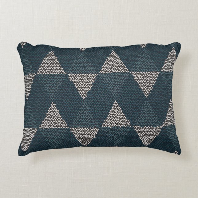 Gebrandschilderde Blauwe Diamant Accent Kussen (Voorkant)