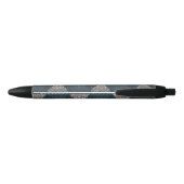 Gebrandschilderde Blauwe Diamant Zwarte Inkt Pen (Achterkant)