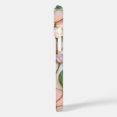Gebrandschilderde Bloem iPhone Hoes Roze Pastel (Achterkant / Links)