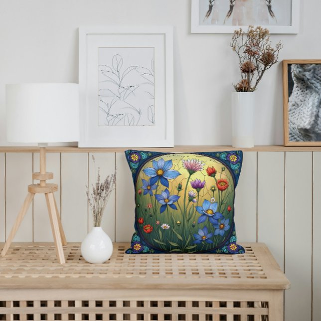 Gebrandschilderde Bloemen Kussen (Creator heeft geüpload)