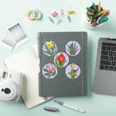 Gebrandschilderde Bloemen Sticker (iPad Cover)