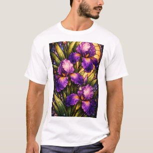 Gebrandschilderde bloemen t-shirt