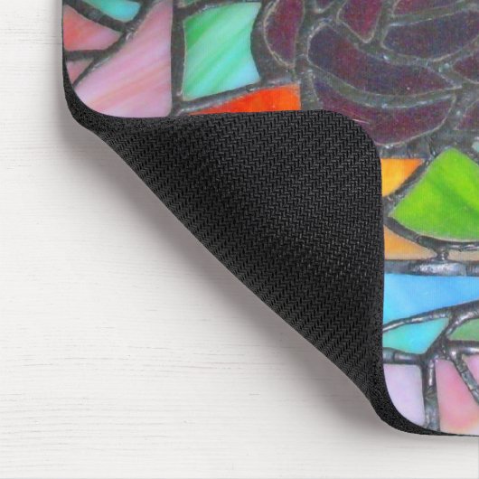 Gebrandschilderde bloemenmuismat muismat (Hoek)