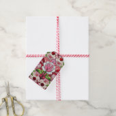 Gebrandschilderde bloemige Valentijnsdag Cadeaulabel (Met Touw)