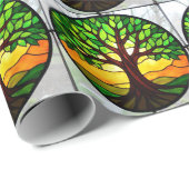 Gebrandschilderde Boom des Levens Cadeaupapier (Rol Hoek)