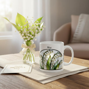 Gebrandschilderde geboortebloem Mei Lelietje-van-d Koffiemok