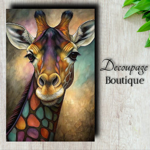Gebrandschilderde Giraf Decoupage Tissuepapier