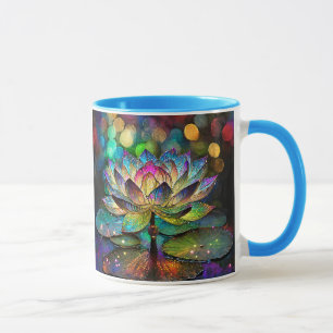 Gebrandschilderde Glas Levendige Lotus Bloem Mok