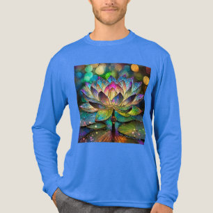 Gebrandschilderde Glas Levendige Lotus Bloem Tri-Blend Shirt