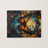  gebrandschilderde glasstijl vlinder legpuzzel (Horizontaal)