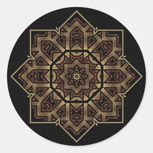 gebrandschilderde glazen ster ronde sticker (Voorkant)