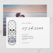 Gebrandschilderde Grillen Zwanen Waterlelies Bruil Save The Date (Voorkant / Achterkant)