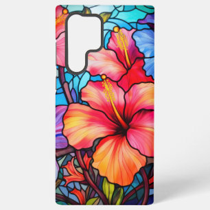 Gebrandschilderde Hibiscus Bloemen – Tropisch Bloe Samsung Galaxy Hoesje