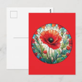 Gebrandschilderde Klaproos Briefkaart (Voorkant / Achterkant)