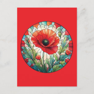 Gebrandschilderde Klaproos Briefkaart