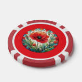 Gebrandschilderde klaproos poker chips (Enkel)