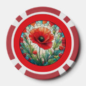 Gebrandschilderde klaproos poker chips (Achterkant)