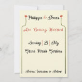 Gebrandschilderde klaprozen save the date kaart (Achterkant)