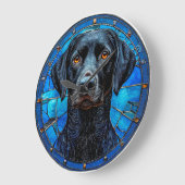 Gebrandschilderde labrador grote klok (Hoek)