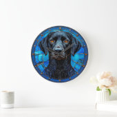Gebrandschilderde labrador grote klok (Huis)