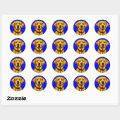 Gebrandschilderde labrador ronde sticker (Vel)