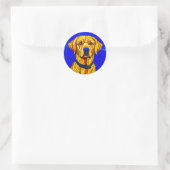 Gebrandschilderde labrador ronde sticker (Tas)