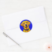 Gebrandschilderde labrador ronde sticker (Envelop)