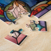 Gebrandschilderde lelies legpuzzel (Zijkant)