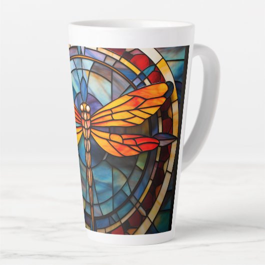 gebrandschilderde libel latte mok (Rechterhoek)