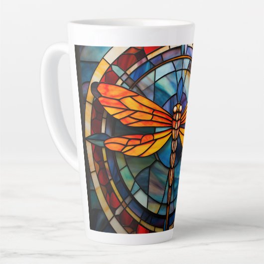 gebrandschilderde libel latte mok (Linkerhoek)