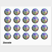 Gebrandschilderde libel  ronde sticker (Vel)
