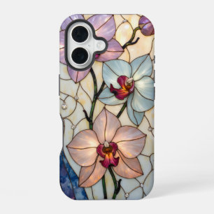 Gebrandschilderde Orchideeën Bloemen iPhone 16 Hoesje
