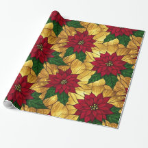Gebrandschilderde Poinsettia Elegante Kerstmis