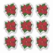 Gebrandschilderde poinsettia sticker (Voorkant)