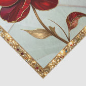 Gebrandschilderde rode bloem tissuepapier (Detail)