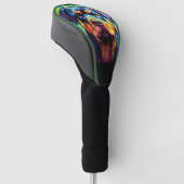 Gebrandschilderde Rottweiler Golfheadcover (Schuin)