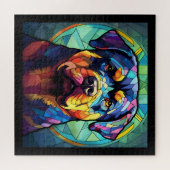 Gebrandschilderde Rottweiler Legpuzzel (Horizontaal)