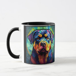 Gebrandschilderde Rottweiler Mok