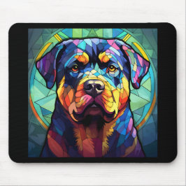 Gebrandschilderde Rottweiler Muismat