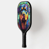 Gebrandschilderde Rottweiler  Pickleball Paddle (Links)