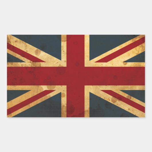 Gebrandschilderde Union Jack Britse vlag Rechthoekige Sticker (Voorkant)