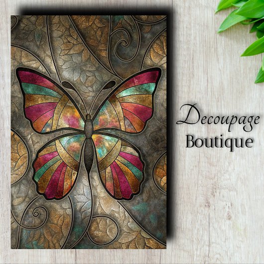 Gebrandschilderde Vlinder Decoupage Tissuepapier