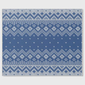 Gebreekt Stitch Pattern5 Navy Blue ID208 Cadeaupapier (Vlak)
