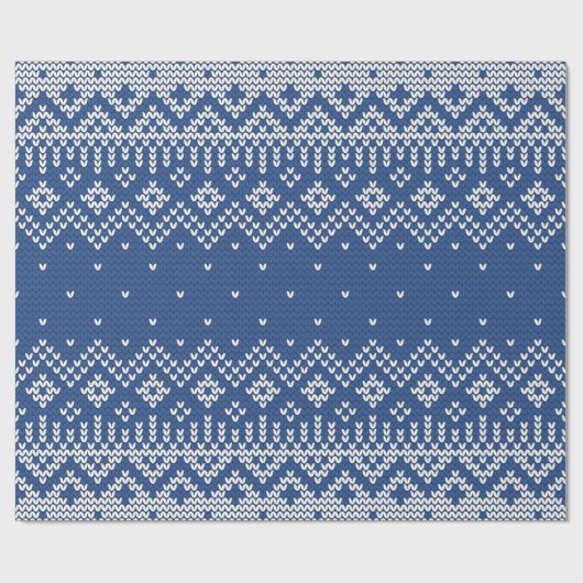 Gebreekt Stitch Pattern5 Navy Blue ID208 Cadeaupapier (Vlak)