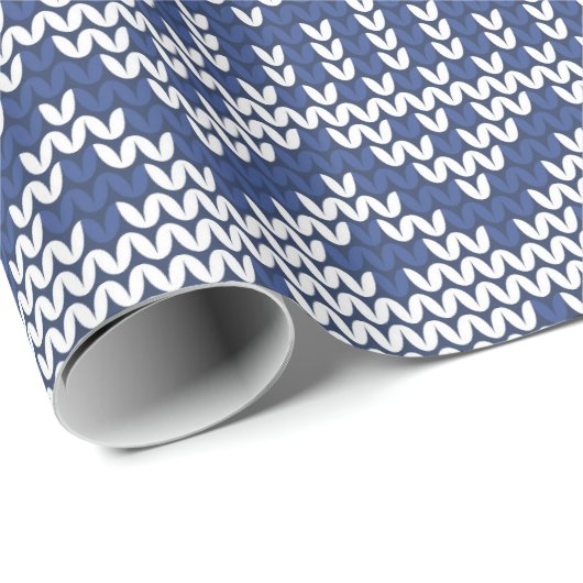 Gebreekt Stitch Pattern5 Navy Blue ID208 Cadeaupapier (Rol Hoek)