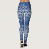 Gebreekt Stitch Pattern5 Navy Blue ID208 Leggings (Achterkant)