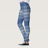 Gebreekt Stitch Pattern5 Navy Blue ID208 Leggings (Links)
