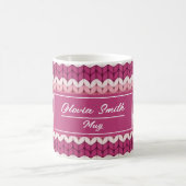 Gebreet Roze Zig Zag Koffiemok (Center)